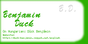 benjamin duck business card